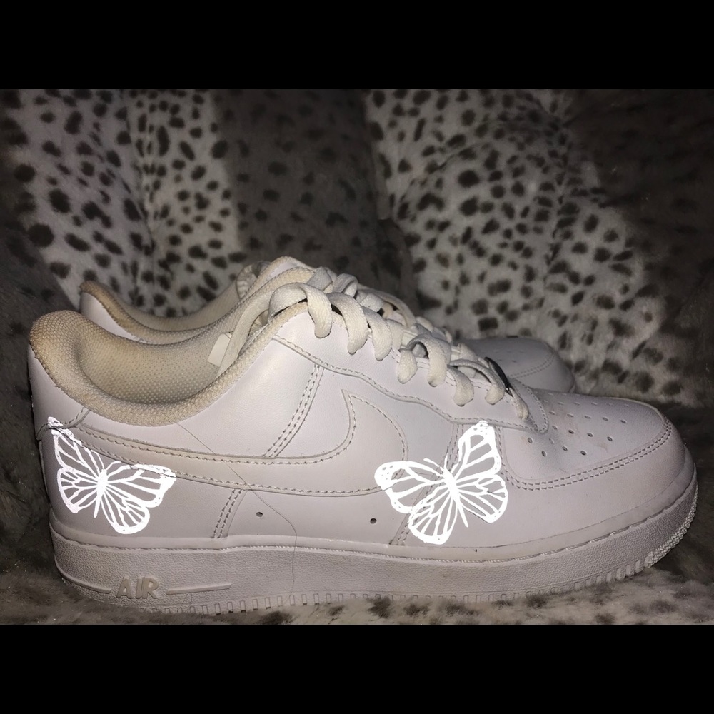 Reflective Butterfly Nike Air Force ones